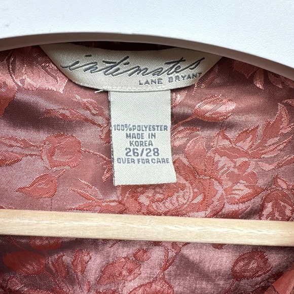 Vintage Intimates Lane Bryant Brown Orange Button Down Satin Nightshirt Dress - Picture 5 of 9